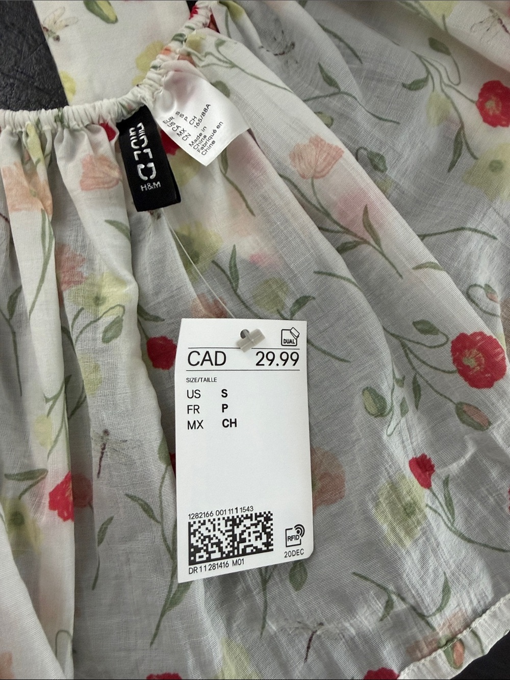 Womens White Floral Ruffle Top - Picture 4 of 7